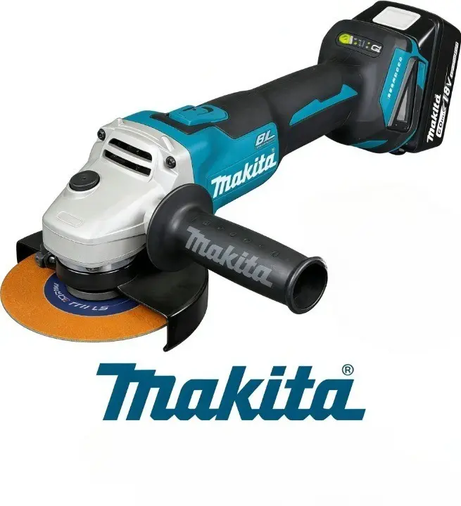 Makita DGA404 18V Brushless Motor Cordless Angle Grinder Power Tool Kit, 125mm Disc, 8500RPM, 6.0Ah Battery & Charger, for Stone/Metal Cutting/Grinding, Rust Removal, Charger Kit