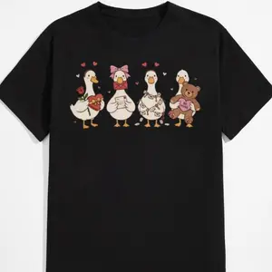 Just a Love Goose Valentine Day Comfort Colors T-shirt, Preppy Animal Tee, Funny Valentine Shirt, Cute Goose Lover Gift, Coquette Valentine