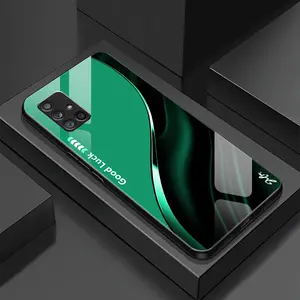 Suitable for [Galaxy A71 5g] Simple silk gradient glass phone case, affordable, fully shockproof, drop-proof and wear-resistant-888