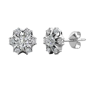 Millie 18k White Gold Plated Stud Earrings with Simulated Diamond Crystals