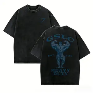 Vintage Washed Gym Tee - GSLC Heavy Duty Bodybuilding Est 2012