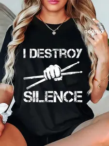 100% Cotton Drummer Art Drumsticks Men Women Drum Set Drumming Lovers T-Shirt