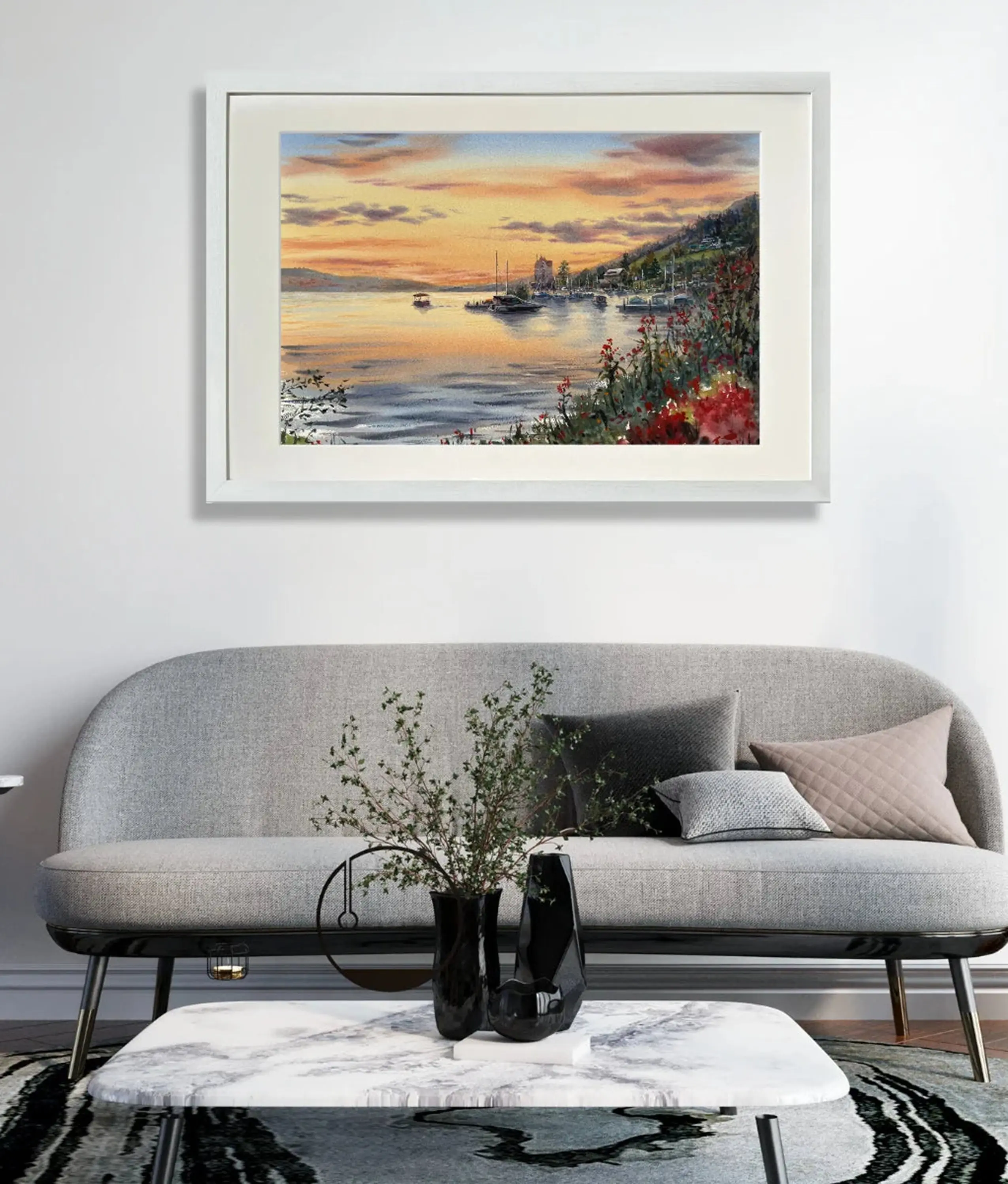Vitznau, Switzerland - Watercolor Painting, High-Quality Materials, Ideal for Home Decor and Personal Use