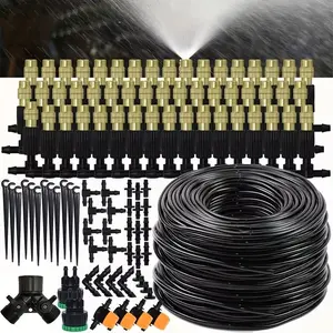 [Drip Irrigation Kit] Automatic Drip Irrigation Kit for Garden-4/7mm | garden watering system equipped with brass atomizing nozzle, suitable for lawns, potted plants and greenhouses, lawn automatic drip system, potted plant greenhouse