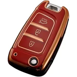 Fob Cover fit for Hyundai Venue Kona SE Santa Fe SE Tucson Key Cover Case Key Holder TPU Key Protector 3 Buttons Red