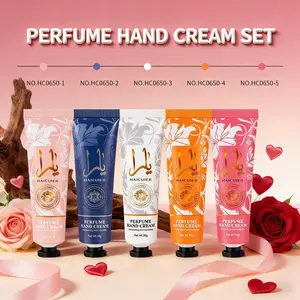 Romantic Scented Hand Cream Set of 5 for Valentine's Day Gift, Moisturizing Lightweight Balm for Daily Use, Perfect Gift for Friends and Girlfriends
