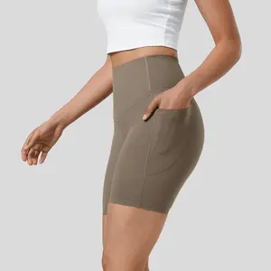 Halara UltraSculpt High Waisted Tummy Control Side Pocket Shaping Training Biker Shorts 7''