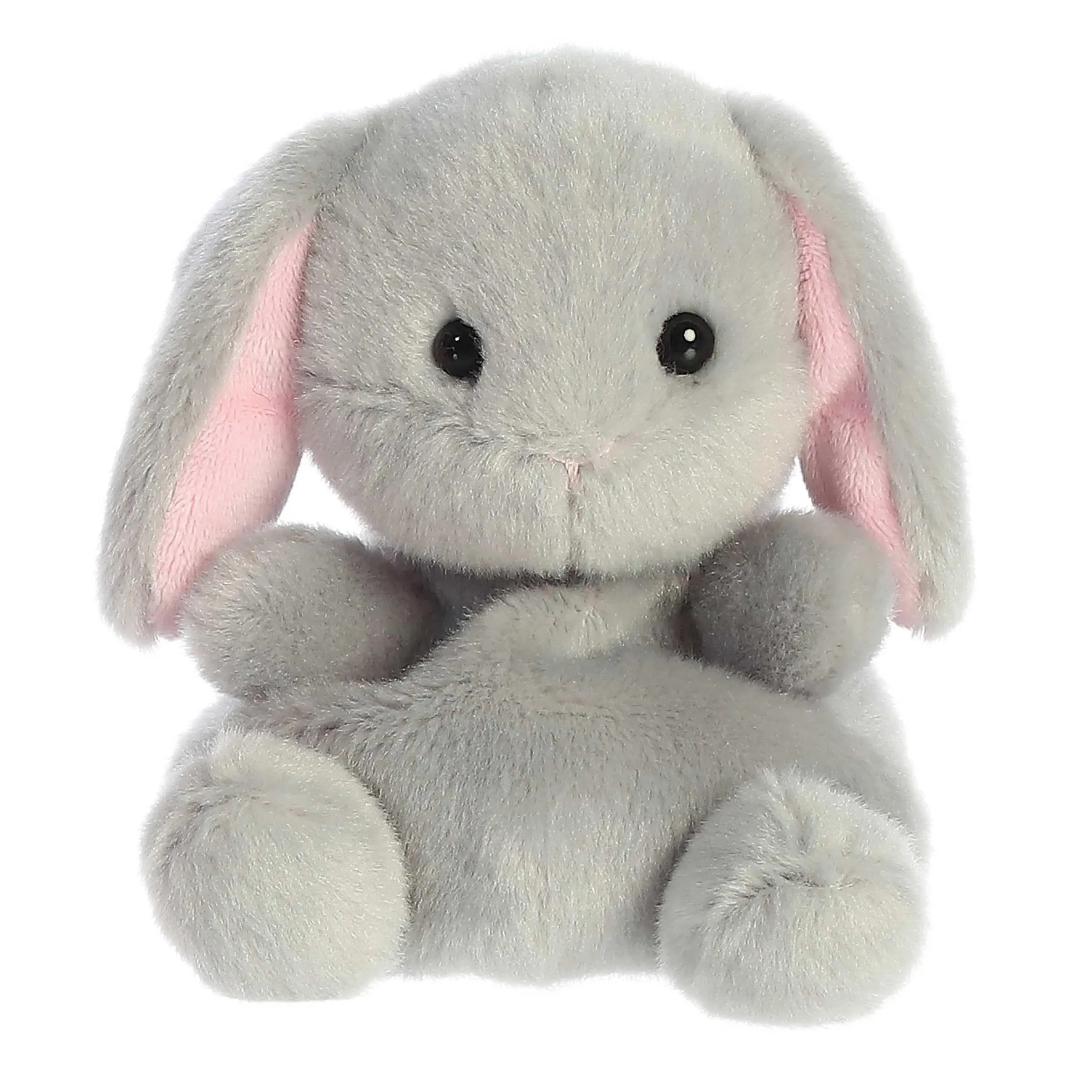 Aurora Palm Pals Pebbles Bunny Stuffed Animal 5 Inch – Cute Pocket-Sized Grey Plush Toy for Kids and Collectors