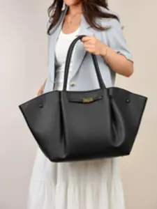 Women's Solid Color Tote Bag, Fashionable Large Capacity Shoulder Bag for Work & Daily Used, Casual Trendy Versatile High-quality Daily Commuting Bag, Everyday Tote Bag