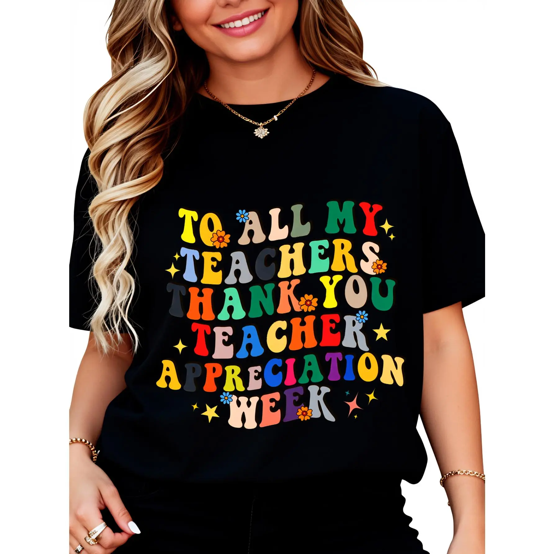 Men's Cotton Crewneck T-Shirt - Casual, Comfortable Everyday Wear with Planet Prints, Teacher Appreciation Gift for Teacher's Day