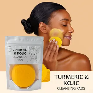 Turmeric Kojic Acid Cleansing Pads, with Vitamin B5, Vitamin C for Face Cleansing and Exfoliation