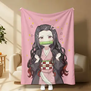 Countdown Sale! Cute Nezuko Anime Blanket – Cozy Fluffy Plush with Sparkle Stars for Kimetsu No Yaiba Lovers!Sparkle Pink Nezuko Blanket – Ultra-Soft Plush for Kawaii Bedroom Decor & Snuggles Fun & Cozy Gift to Celebrate Your Demon Slayer Obsession