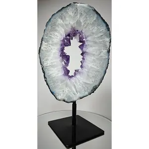 Amethyst Portal with Calcite and Stalactite Eye - Product of Brazil