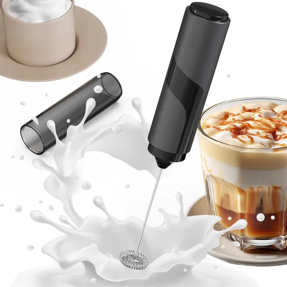 Handheld Electric Milk Frother with Storage Case, Battery Powered, Durable Design, Perfect for Cappuccino and Hot Chocolate, Christmas Gift, Coffee Frother