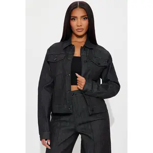 FYI Stretch Tailored Trucker Jacket - Black