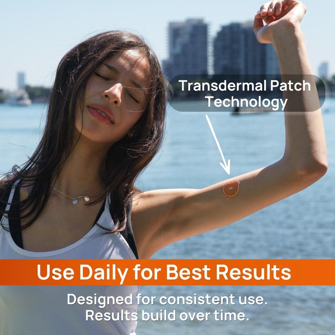 Happy Patches - Mood & Stress Relief 5-HTP - Ashwagandha - Mucuna Pruriens - B6 & B12 - Vegan & Natural - 30 Patches