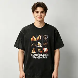 Funny Animals Smoking Graphic Tee | "It Looks Just As Cool When You Do It" White T-Shirt | Ironic Dark Humor Streetwear | Vintage 90s Aesthetic Aesthetic Top | Premium Soft Cotton Unisex Tee, Casual