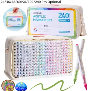 Automatic Ink Control Acrylic Paint Markers, Handbags Styles(With Storage Base) Layered Storage Box,Brush Tip Acrylic Paint Pens for Rock Painting, Ceramic, Wood, Canvas, Glass, Stone, Fabric, Card Making, DIY & Art Supplies, Acrylic Drawing Markers