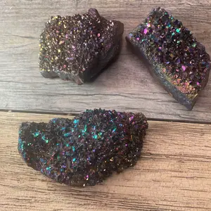Titanium aura crystal cluster