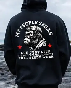 My People Skills Are Just Fine It's My Tolerance To Idiots That Needs Work Printed Men's Hoodie