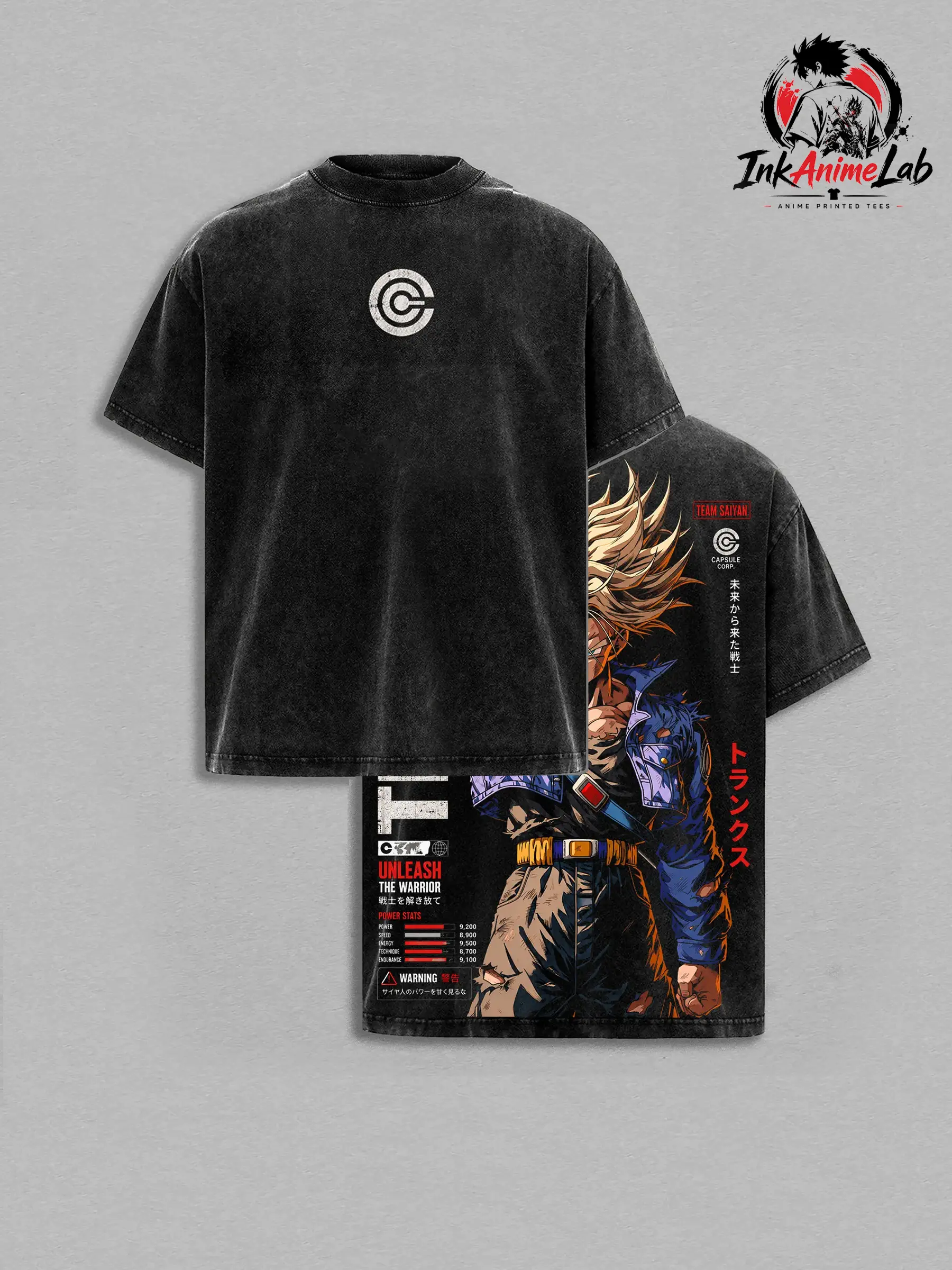 Trunks DBZ T-Shirt, Future Trunks Capsule Corp Graphic Tee, Back Print Vintage 90s Anime Shirt, Graphic Tees Men, Trendy Tshirts, Men's T Shirts, DBZ Streetwear, Unisex Cotton Distressed Tee, Merch For Men