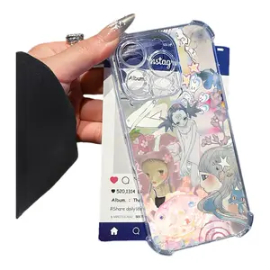 Aya Takano Phone Case for IPhone 17 16 15 14 13 12 11 Pro Max Plus Samsung Galaxy S25 S24 S23 S22 Ultra Plus Shockproof Transparent Anti-drop Lens Protection Soft Back Cover