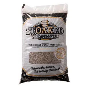 Stoaked BBQ Wood Pellets. 40lbs of Solid White Oak BBQ Pellets for Smoker, Traeger, grill