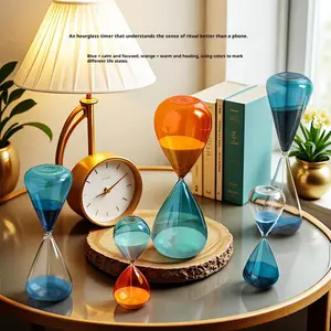 Two-tone Hourglass Timer Ornament 5/15 Minute Timer, High-end Home Decoration, Exquisite Office Desktop Ornament, Living Room Bedroom Ornament, Delicate Gift Present