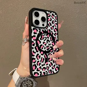 Premium Magnetic Case for iPhone11/12/13/14/15/16/promax Stylish Pink Leopard Pattern y2k cased MagSafe Ready, Anti-Fall, Springtok and Ultra-Thin Design| Perfect for Everyday Use