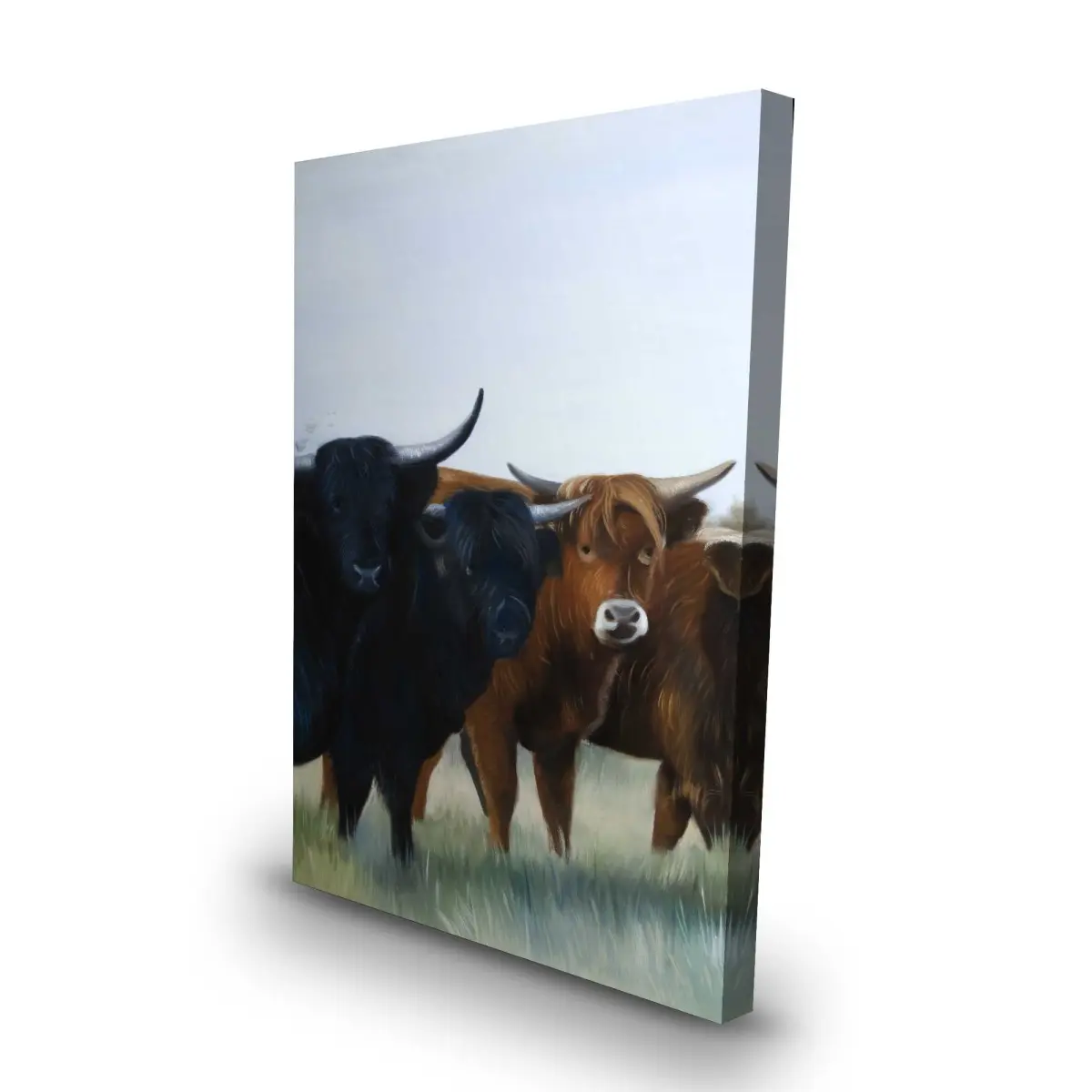212 MAIN 24x36 in. Hangable Lightweight Highland Cow Art Prints - High-Def Farm Animal Wall Art, 4 Vibrant Photos, Bedroom Home Decor, Indoor Gift for Home Supplies Enthusiasts