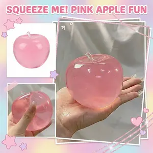 Pink Fidget Toy Stress Relief Translucent Decompression Toy Cute Sensory Soft Shiny Fun Gift Kids Adults Toy
