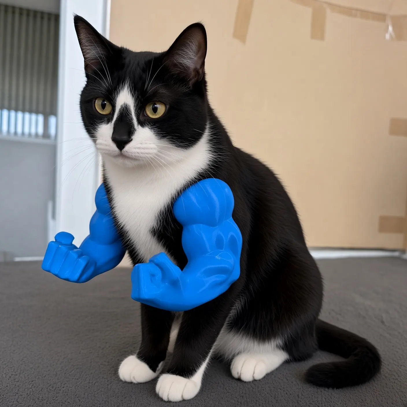 Muscle Arms Cat Collar for Pet Cosplay & Photos, Funny Cat Costume Accessory, Lightweight Novelty Dress Up Prop