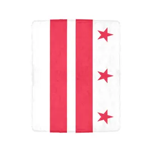 Washington DC Flag Ultra-Soft Micro Fleece Blanket 40" x  50" (Made in USA )