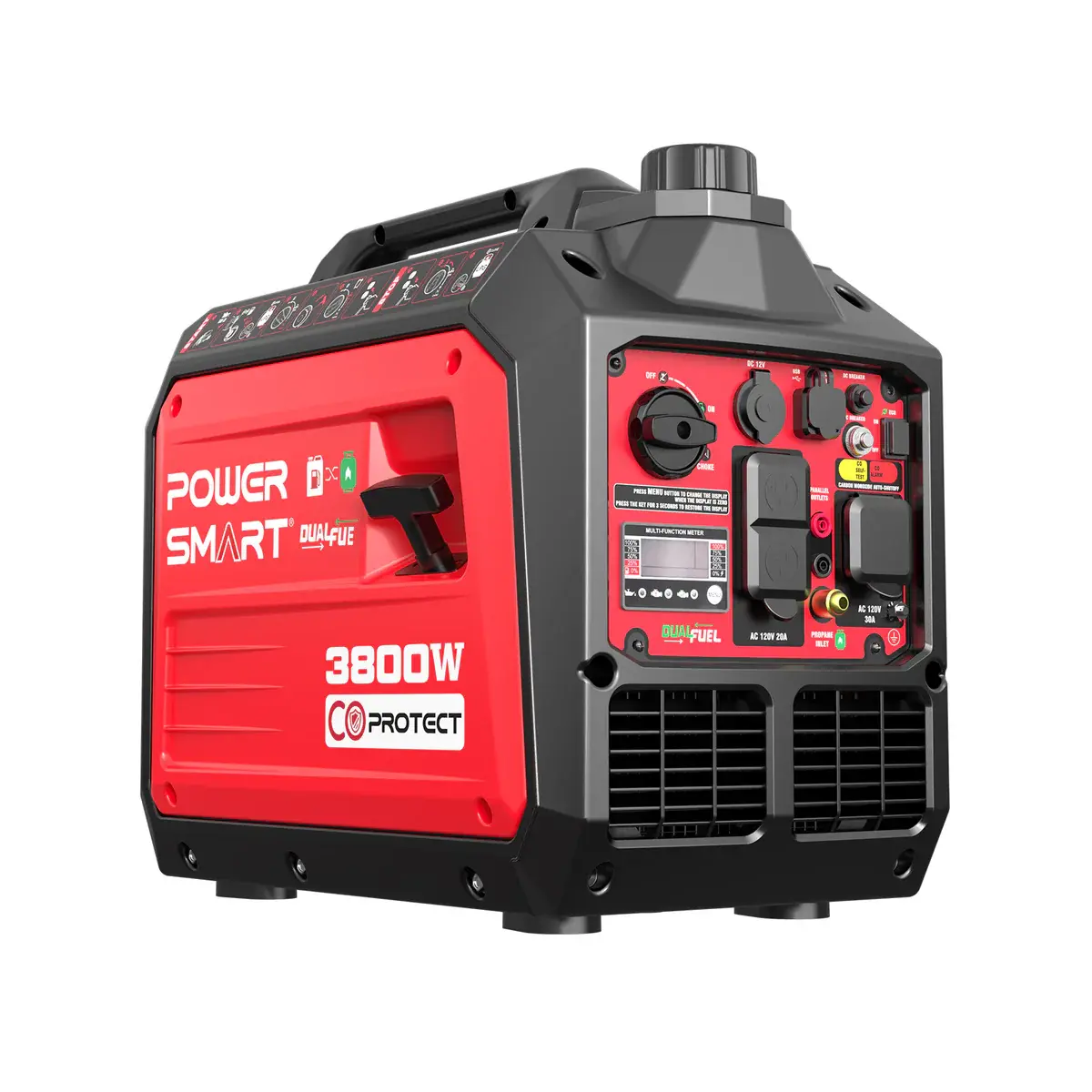 3800 Watt Dual Fuel Portable Inverter Generator Gas/Propane with CO Protect,Powered for Home,Summervibes,RV-Ready,EPA Compliant,HB5040DC