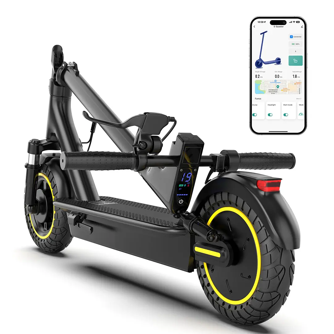 Summerwins Zwheel 350W/500W Foldable Electric Scooter with Bluetooth APP Control, Dual Braking System, 10"/8.5" Puncture-Proof Tires, 19/22 MPH Speed, 22/28 Mi Long Range, Double Suspension, Lightweight Portable Outdoor Commuter Scooter tiktokshopbacktosc