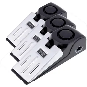 3-Pack Safety Wedge Door Stop Alarm Stopper Blocking Travel Home Security 120db (Pack of 3) MS-M68