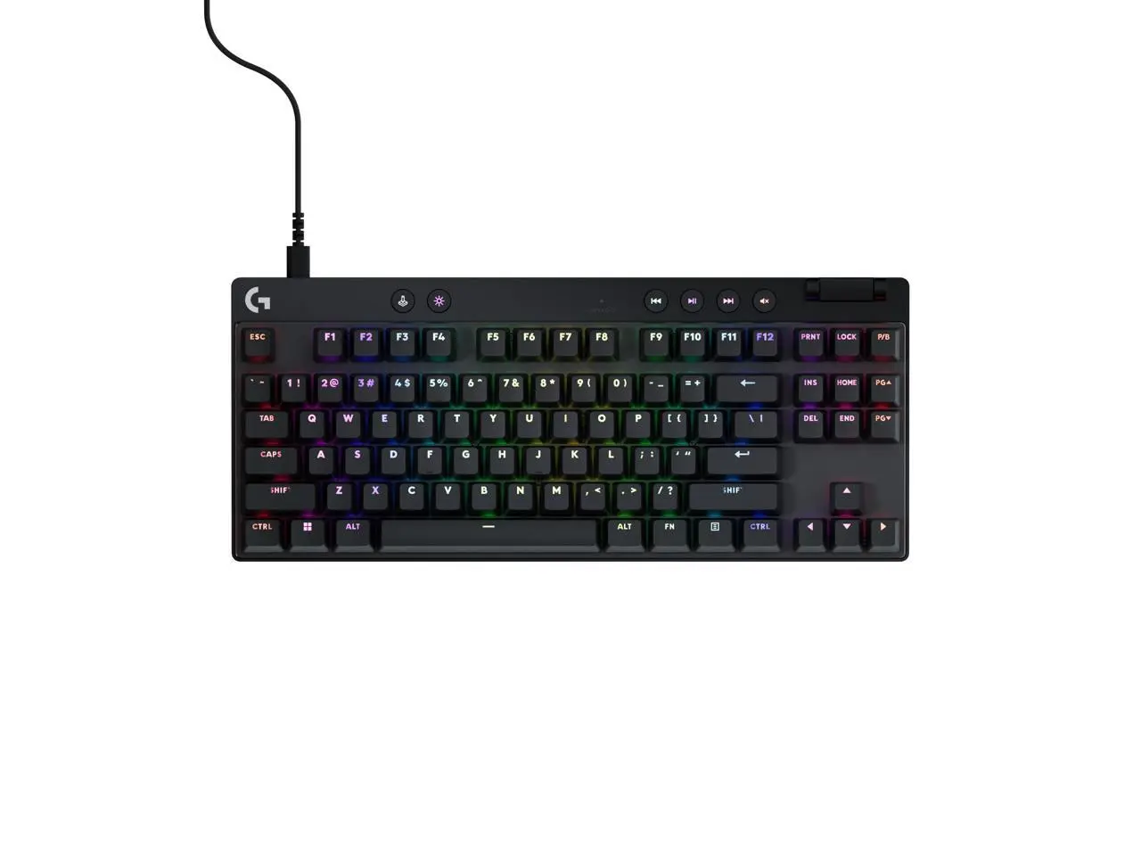 Logitech G PRO X TKL RAPID Tenkeyless Wired Gaming Keyboard With Magnetic Analog Switches, Rapid Trigger Mode, Adjustable Actuation, and Customizable RGB Lighting, Black - Cable Connectivity - USB Typ