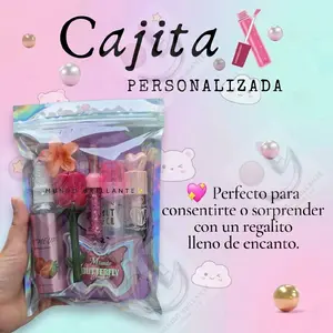 Dinámica de Cajitas personalizadas:  Blush, Glossy Lipgloss, Foundations, Color Correctors, and Makeup Brushes