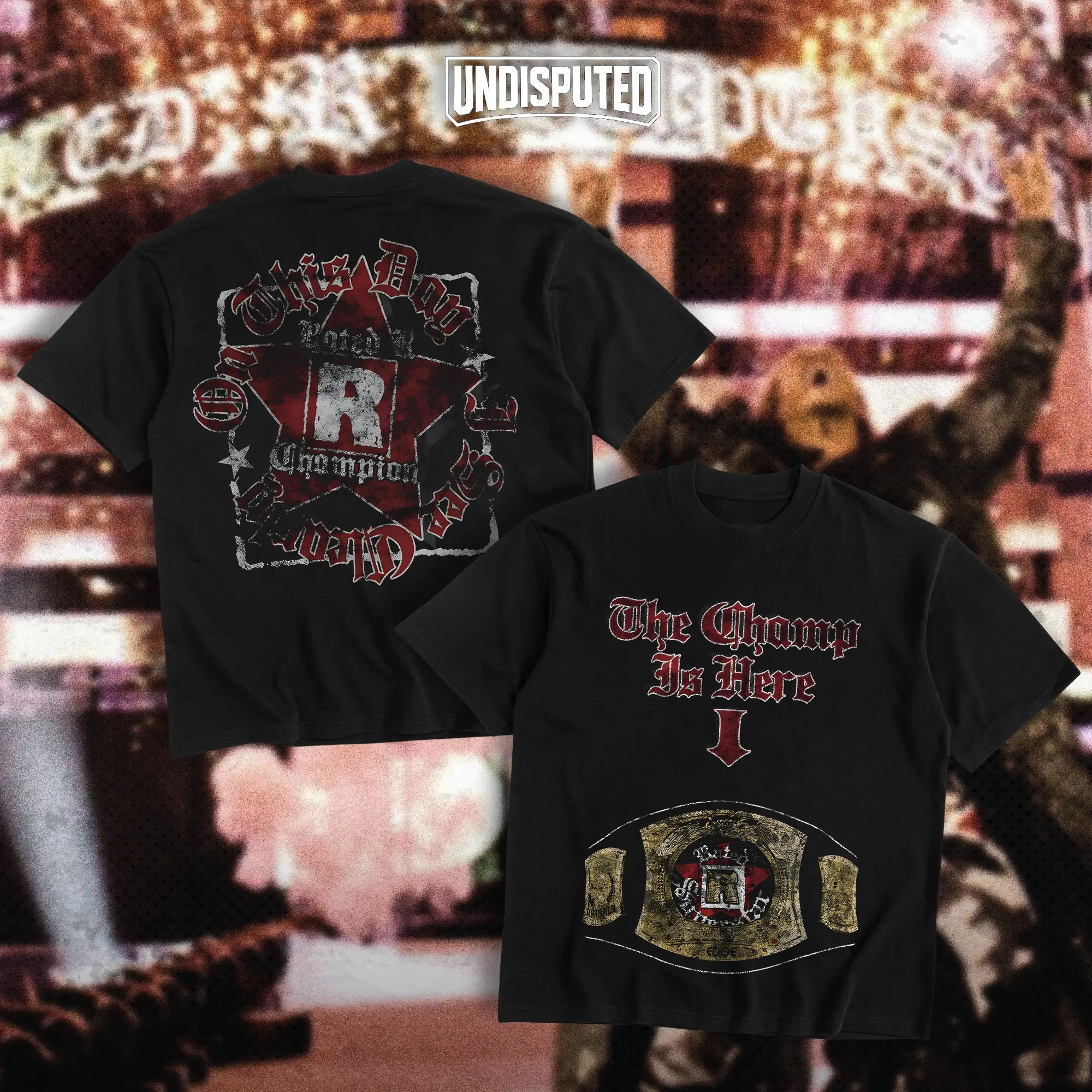 UNDISPUTED Edge WWE Champion Heavy Cotton Unisex Shirt The Rated R Superstar Tshirt Wrestling Fan Apparel Menswear Direct-to-garment Breathable Printing