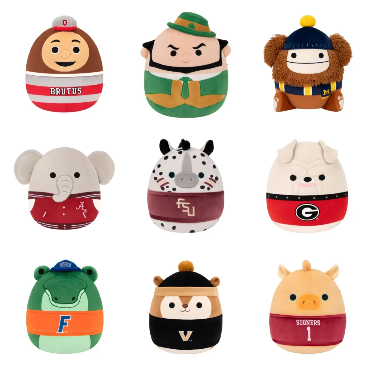 Squish My School 12-Inch College Mascot Plush – University Spirit Squishmallows Soft Stuffed Animal, Game Day Fan Gift