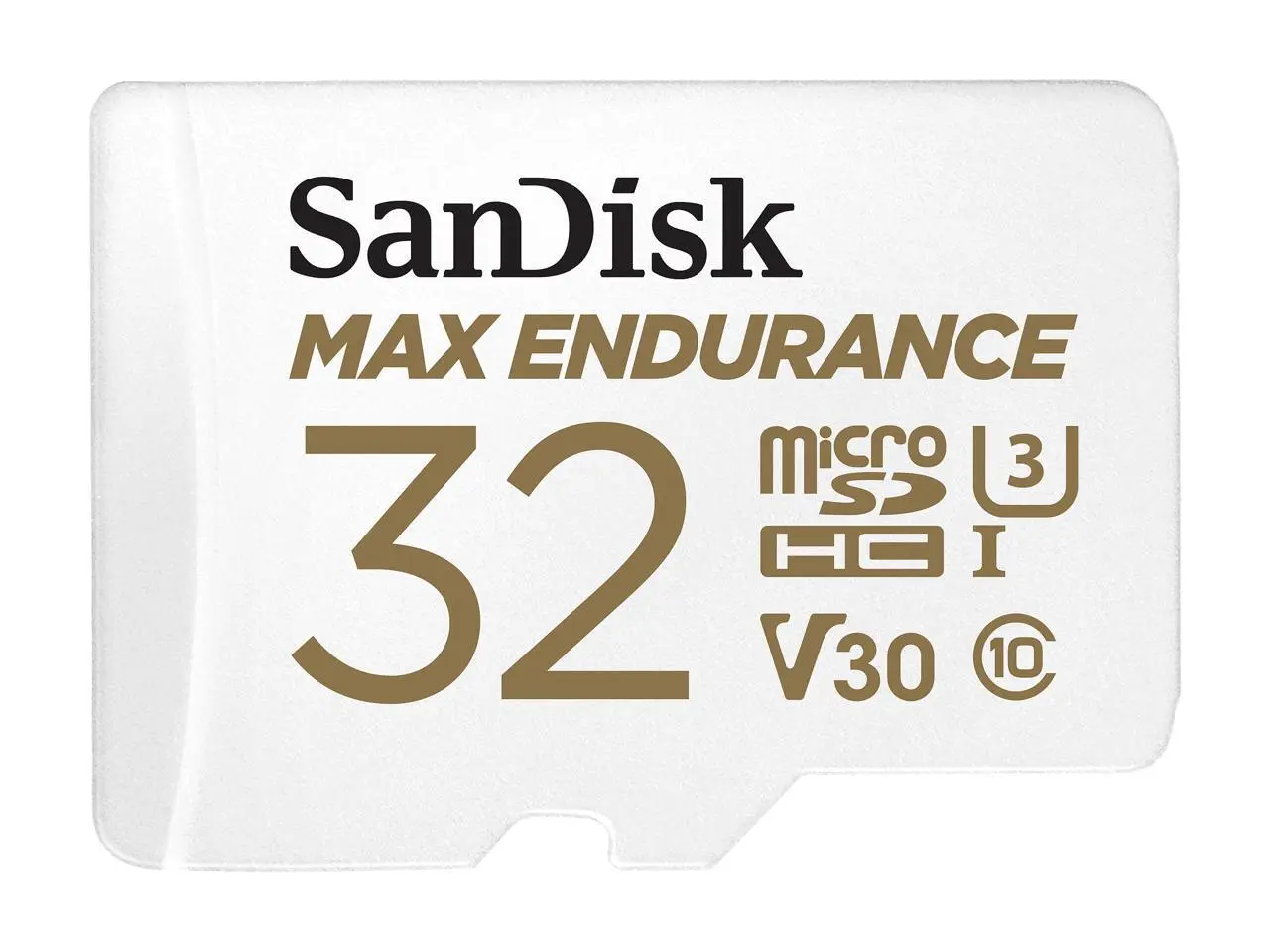 SANDISK 32GB MAX Endurance microSDHC Card with Adapter for Home Security Cameras and Dash cams - C10, U3, V30, 4K UHD, Micro SD Card - SDSQQVR-032G-GN6IA