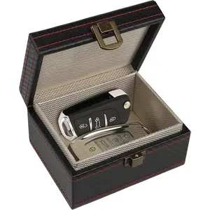 Faraday Box, [Carbon Fiber Texture] RFID Box for Car Keys, Key Fob Protector, Signal Blocker for Keyless Fob, Car Key Signal Blocker Cage, Signal Blocking Box for Car Keys, Small chevrolet 1500 accessories ford f150 accessories