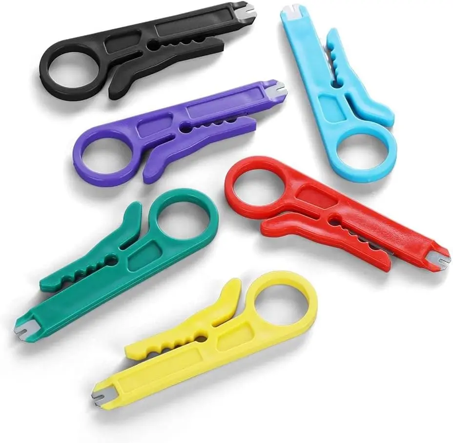 Mini Wire Stripper 6-Pack - Network Wire Stripper Punch Down Cutter for RJ45, Cat5, Cat6 & UTP Cables