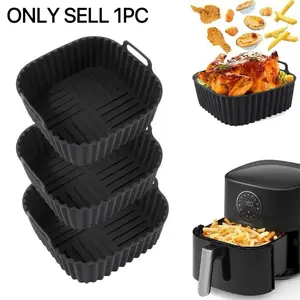 Square Silicone Baking Pan, 1 Count Reusable Air Fryer Oven Baking Pan, Non-slip Baking Tray for Home Kitchen, Kitchen Accessories