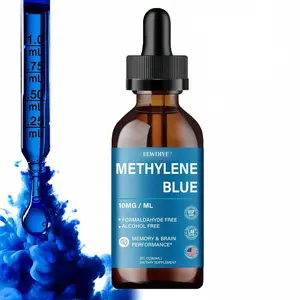 FEWDIVE Methylene Blue Dietary Supplement, 2 fl oz (60mL); formaldehyde- and alcohol-free formula with distilled water; promotes anti-aging and immune support; helps improve cognitive function and focus; packaged in a glass dropper bottle.