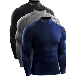 NELEUS Outdoor Men's 3 Pack Athletic Compression Shirt Running Shirts Gym Sweatwear Fitness Outfit