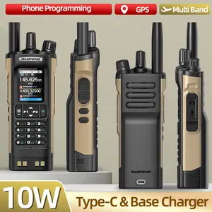 1/2PCS BAOFENG UV32 GPS Ham Radio Walkie Talkie 10W APP Programming Wireless Copy Frequency Rechargeable uv32 Multi Band 2500mAh UV-32 uv-32 Type-C AM FM NOAA Radio