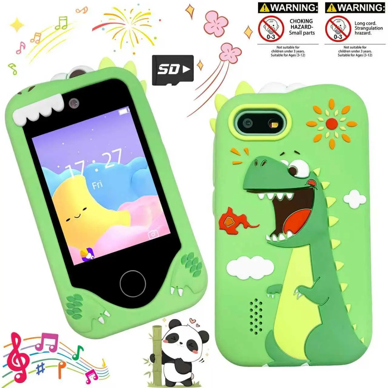 Kids Digital Smartphone Toy for Boys & Girls Age 3-12, 2.8" Touch Screen, Dual Camera Fun, Multifunction Games and Music Player for Christmas Birthday (with 32GB Card)
