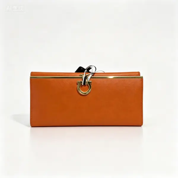Pre-owned SALVATORE FERRAGAMO Ferragamo Vibrant Orange Saffiano Leather Frame Continental Wallet Iconic Gold Gancini Horseshoe Lock Clutch