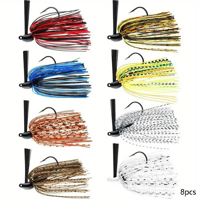8counts fishing lure set for fresh and saltwater, mixed colors of buzzbaits and spinnerbaits, 10g surface lures Artificial fishing lure Topwater Fishing Lure for bass, trout and pike, Fishing Tackle, Fishing Lure Kit, Fishing Supplies, Fishing Gear